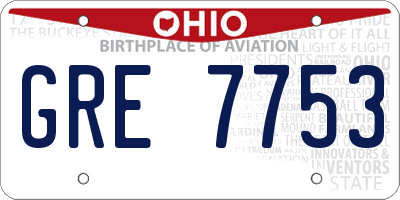OH license plate GRE7753
