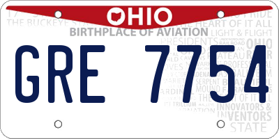 OH license plate GRE7754