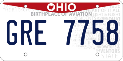 OH license plate GRE7758
