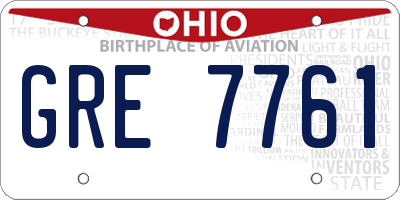 OH license plate GRE7761