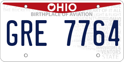 OH license plate GRE7764