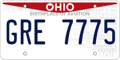 OH license plate GRE7775