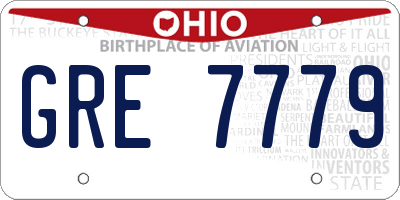 OH license plate GRE7779