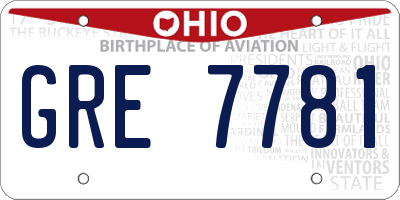 OH license plate GRE7781