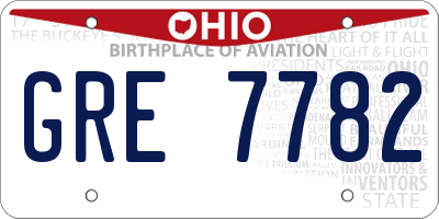 OH license plate GRE7782
