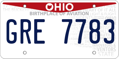 OH license plate GRE7783