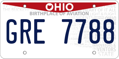 OH license plate GRE7788