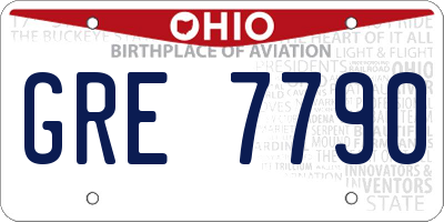 OH license plate GRE7790