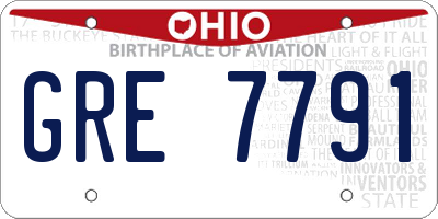 OH license plate GRE7791