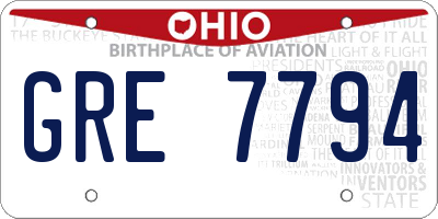 OH license plate GRE7794