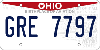 OH license plate GRE7797