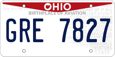 OH license plate GRE7827