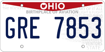 OH license plate GRE7853