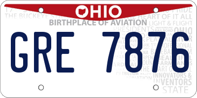 OH license plate GRE7876