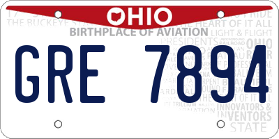 OH license plate GRE7894