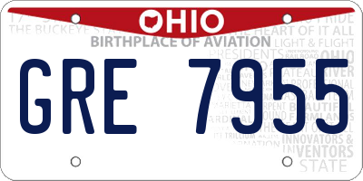OH license plate GRE7955