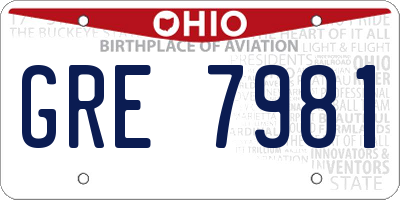 OH license plate GRE7981