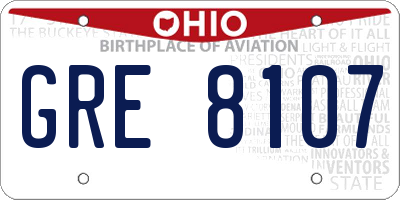 OH license plate GRE8107