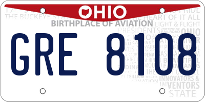 OH license plate GRE8108