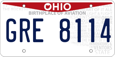 OH license plate GRE8114