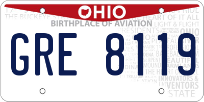 OH license plate GRE8119