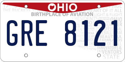 OH license plate GRE8121