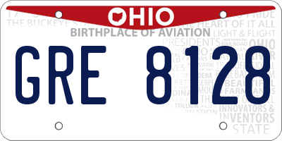 OH license plate GRE8128