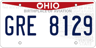 OH license plate GRE8129