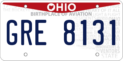 OH license plate GRE8131