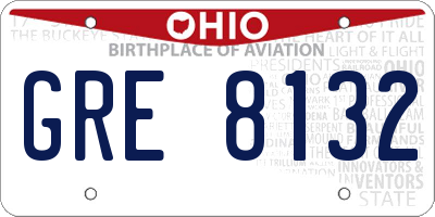 OH license plate GRE8132