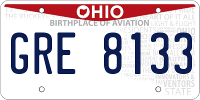 OH license plate GRE8133