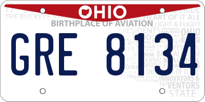 OH license plate GRE8134