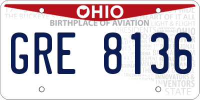 OH license plate GRE8136