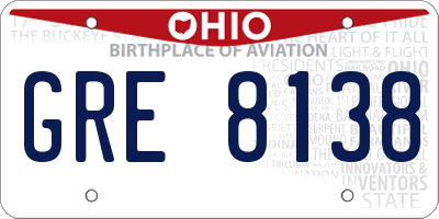 OH license plate GRE8138