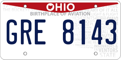 OH license plate GRE8143