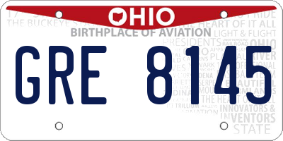OH license plate GRE8145