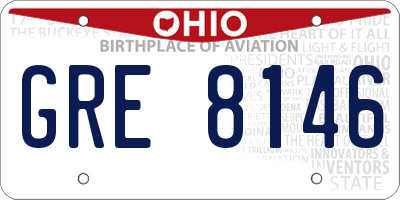 OH license plate GRE8146