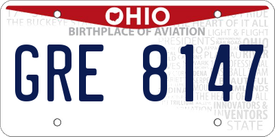 OH license plate GRE8147