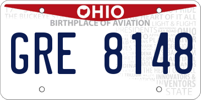 OH license plate GRE8148