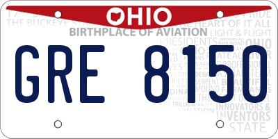 OH license plate GRE8150
