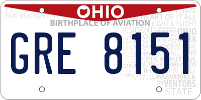 OH license plate GRE8151