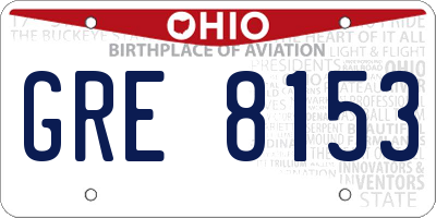 OH license plate GRE8153