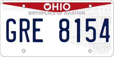 OH license plate GRE8154