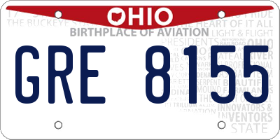 OH license plate GRE8155