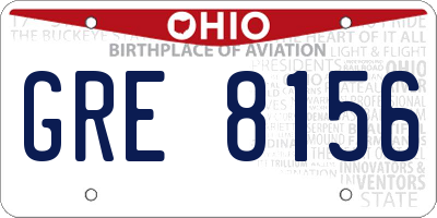 OH license plate GRE8156
