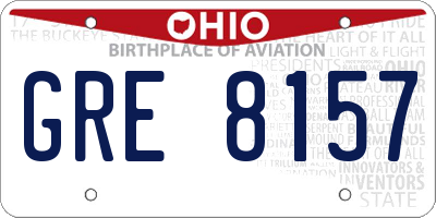 OH license plate GRE8157