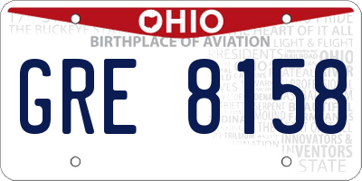 OH license plate GRE8158