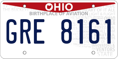 OH license plate GRE8161