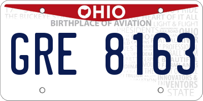 OH license plate GRE8163
