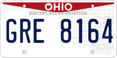OH license plate GRE8164